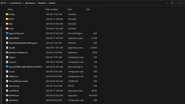 Starfield Install Directory Xbox