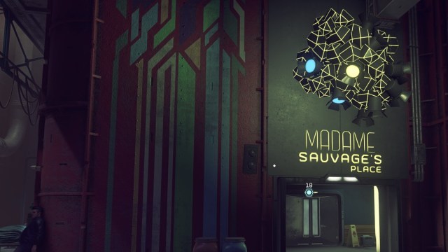 Starfield screenshot of the entrance to Madame Sauvage's Place