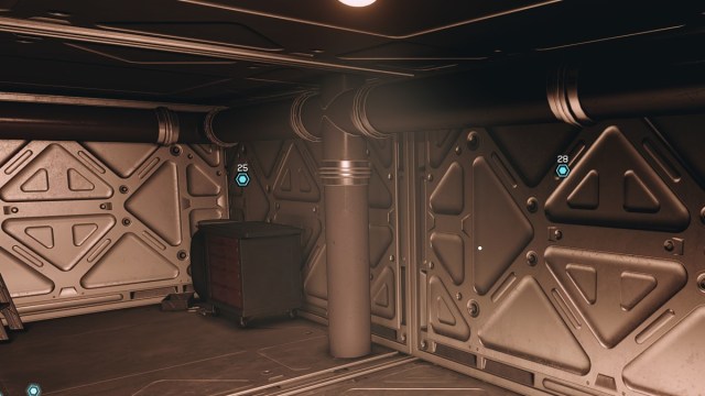 Starfield screenshot of SY-920 Ensign Uniforms in a maintenance tunnel