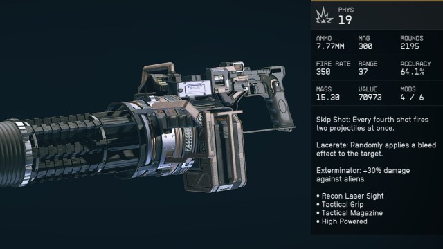 Starfield Weapon Perks Microgun