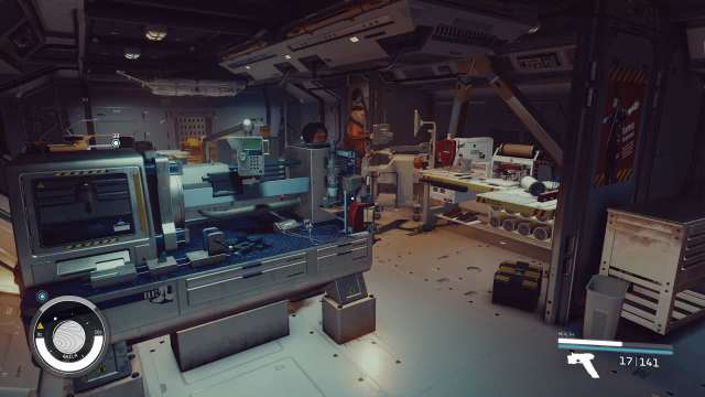 A picture of the workbench on a ship.