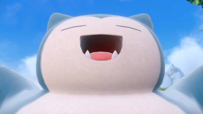 A picture of a cheerful Snorlax in Pokémon Scarlet and Violet: The Teal Mask.