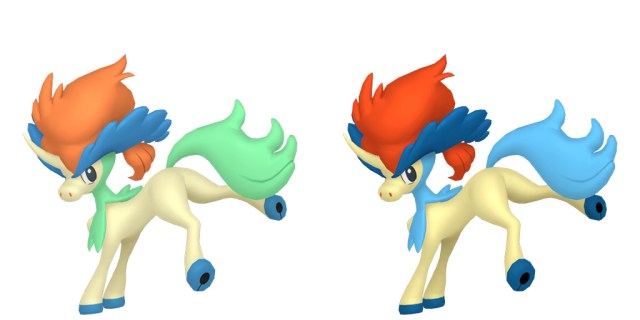 Official models of regular and shiny Ordinary Keldeo from Pokémon HOME.