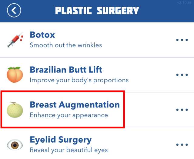 BitLife Augmentation Plastic Surgery