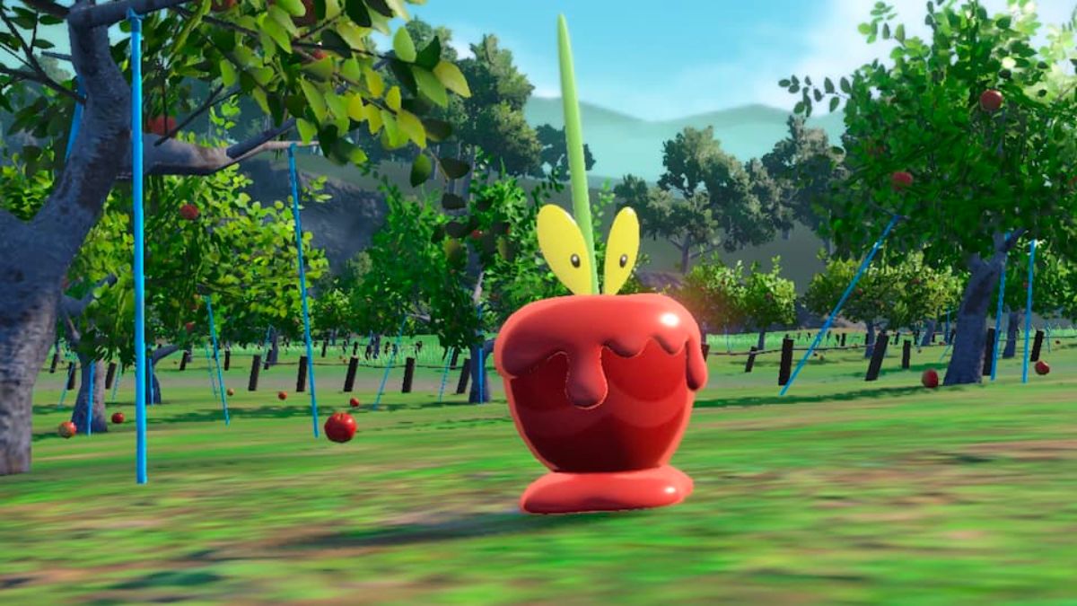 Screenshot of Dipplin in Pokémon Scarlet and Violet.