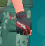 A screenshot of red Trainer Gloves from Pokémon Scarlet and Violet: The Teal Mask.
