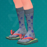 A screenshot of gray Poké Dot High Socks from Pokémon Scarlet and Violet: The Teal Mask.