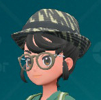 A screenshot of a Zebstrika-patterned Straw Fedora from Pokémon Scarlet and Violet: The Teal Mask.