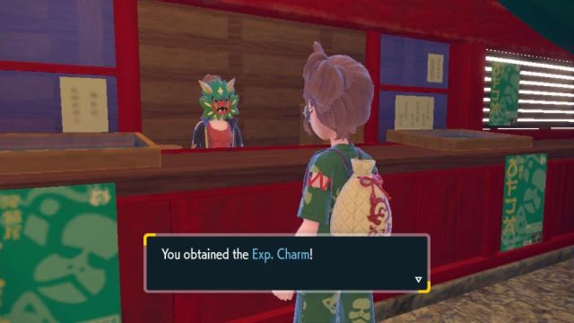 Screenshot of getting the Exp Charm in Pokemon Scarlet and Violet The Teal Mask DLC.