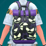 A screenshot of a Gastly-patterned Two-Way Nylon Backpack from Pokémon Scarlet and Violet: The Teal Mask.