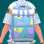 A screenshot of a tile-patterned Two-Way Nylon Backpack from Pokémon Scarlet and Violet: The Teal Mask.