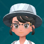 A screenshot of a Boater Hat with triangular patterns from Pokémon Scarlet and Violet: The Teal Mask.