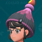A screenshot of a patterned Greavard Beanie from Pokémon Scarlet and Violet: The Teal Mask.