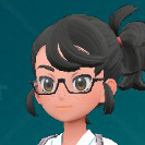 A screenshot of black Half-Moon Glasses from Pokémon Scarlet and Violet: The Teal Mask.