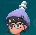 A screenshot of a purple Greavard Beanie from Pokémon Scarlet and Violet: The Teal Mask.