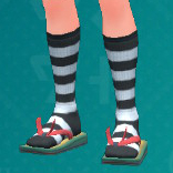 A screenshot of white Striped High Socks from Pokémon Scarlet and Violet: The Teal Mask.