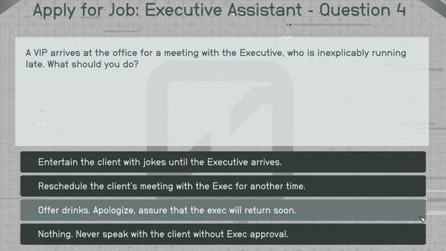 Starfield Executive Assistant Question Four
