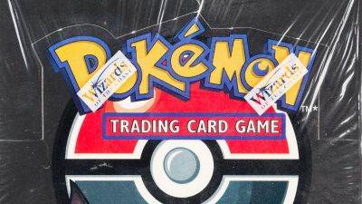 Photograph of a Pokemon TCG Team Rocket 1st Edition Booster Box.