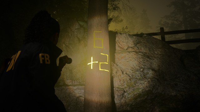 Alan Wake 2 screenshot of the Rock Rock Tree Puzzle Tree