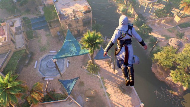 Basim taking a leap of faith in Assassin's Creed Mirage