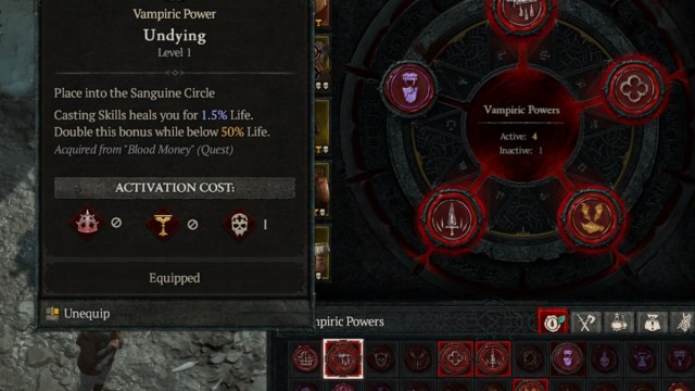 Diablo 4 Undying Vampiric Power