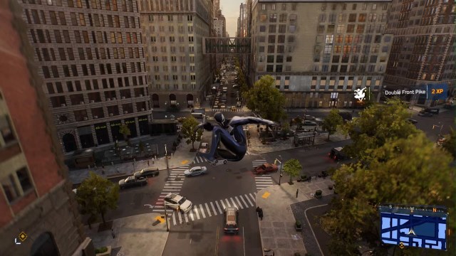 Spider-Man doing a sick stunt. 
