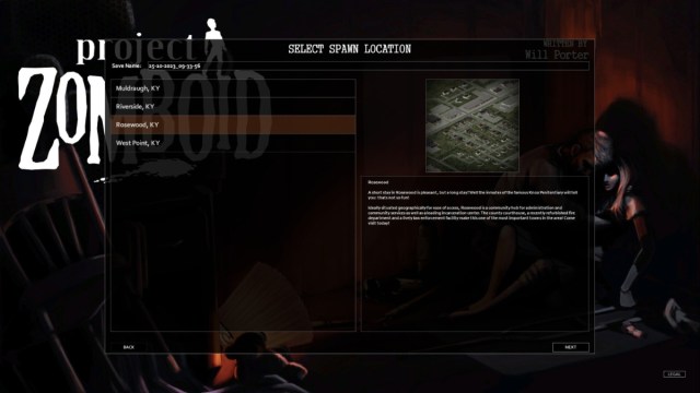 Project Zomboid Map Selection Screen