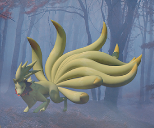 An image of a Spooky Festival Ninetales in Pokémon GO.