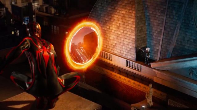 insomniac gameplay features from Ratchet and clank shows in Spider-man 2