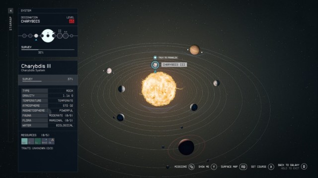 Starfield Charybdis Star System Map