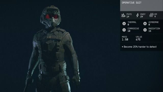 Starfield Operative Suit Stats