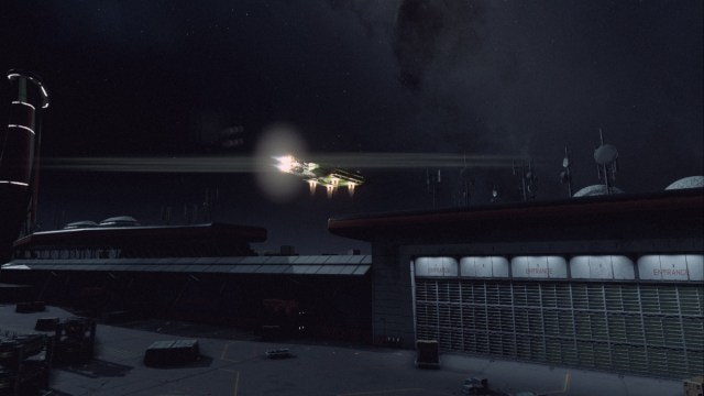 Starfield Starship Taking Off From Spaceport
