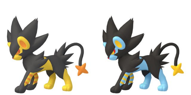Official images of shiny and regular Luxray.