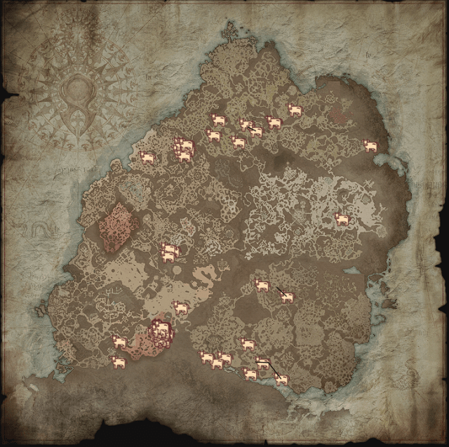 map of all cow locations