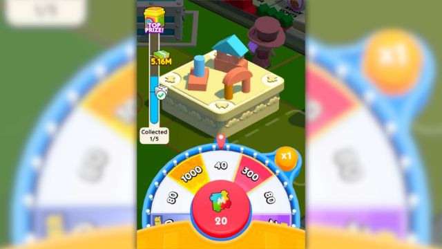 Screenshot of the Toy Partners event wheel in Monopoly GO.