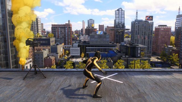 Screenshot of follow drone location in Lights, Camera, Action in Spider-Man 2.