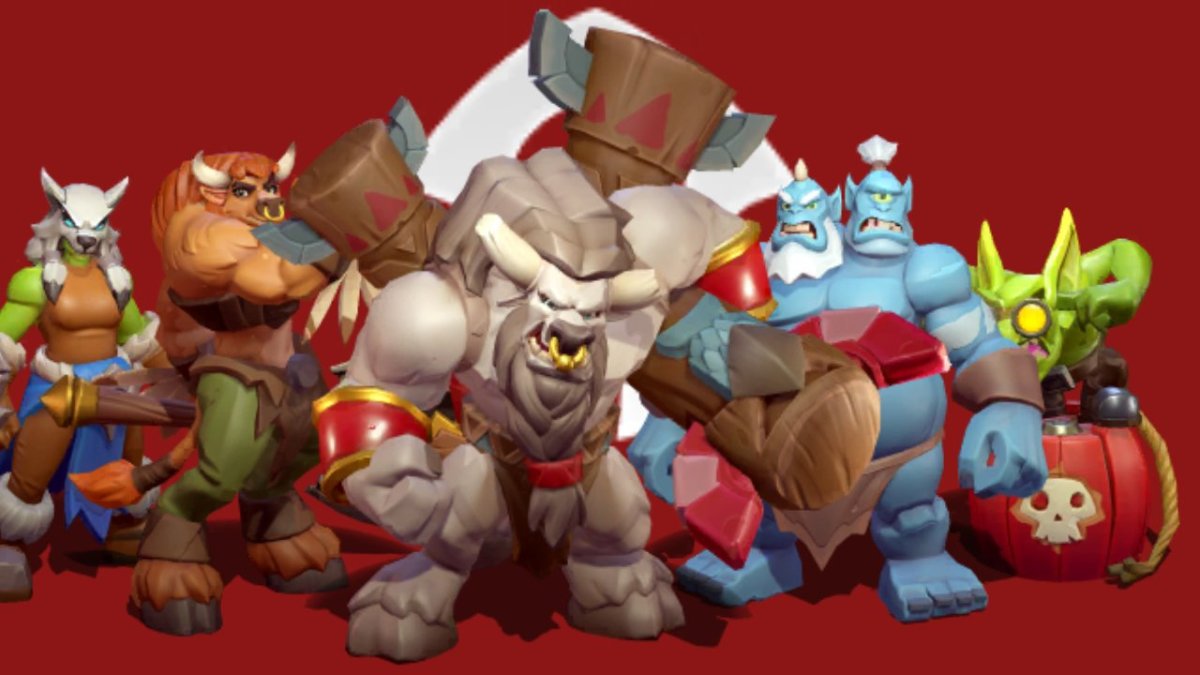 Image of Cairne Bloodhoof and minions in Warcraft Rumble.
