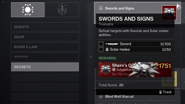 Destiny 2 Swords and Signs Witcher Emblem