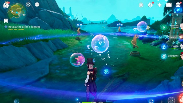 Genshin Impact Foggy Forest Path Puzzle Southeast Bubbles