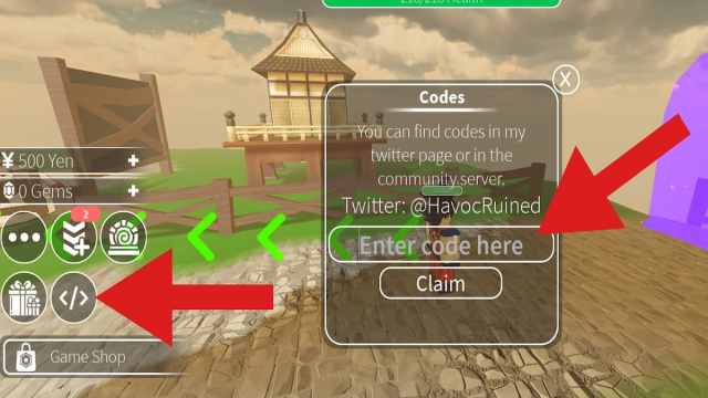 How to redeem codes in Anime Champions