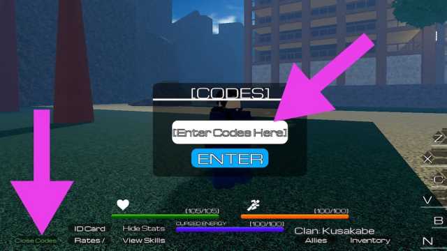 How to redeem codes in Jujutsu Chronicles