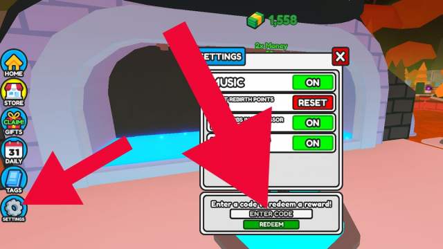 How to redeem codes in Rarity Factory Tycoon