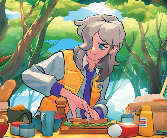 A Pokémon TCG illustration of Arven.