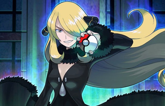 A Pokémon TCG illustration of Cynthia.