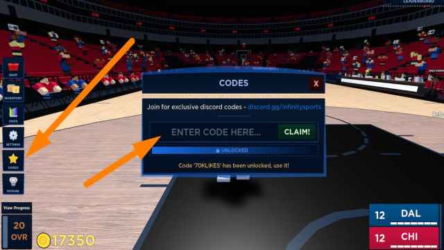 How to redeem codes in Basketball Legends