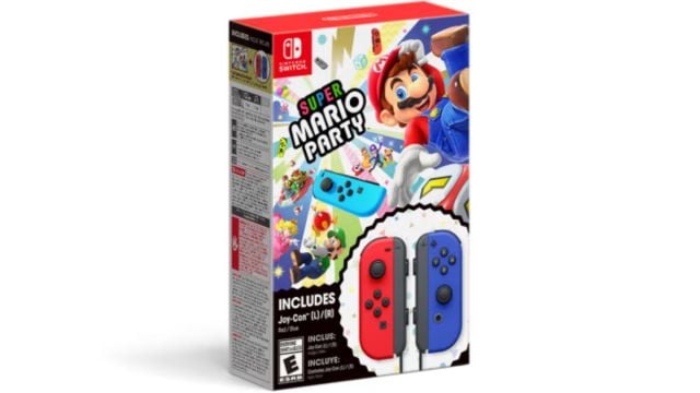 Nintendo Switch Joy-Con and Super Mario Party bundle.