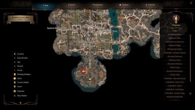 Hellfire Handcrossbow Location Map BG3.