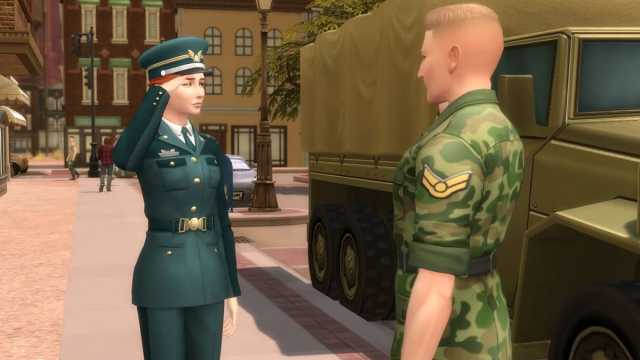 The Sims 4 military officer on the list of best careers