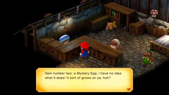 Screenshot of the Mystery Egg in Super Mario RPG.