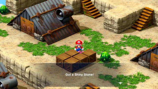 Screenshot of getting the Shiny Stone in Super Mario RPG.